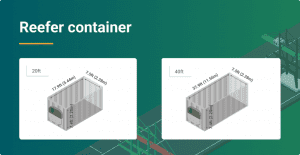 Sizes of refrigerated containers
